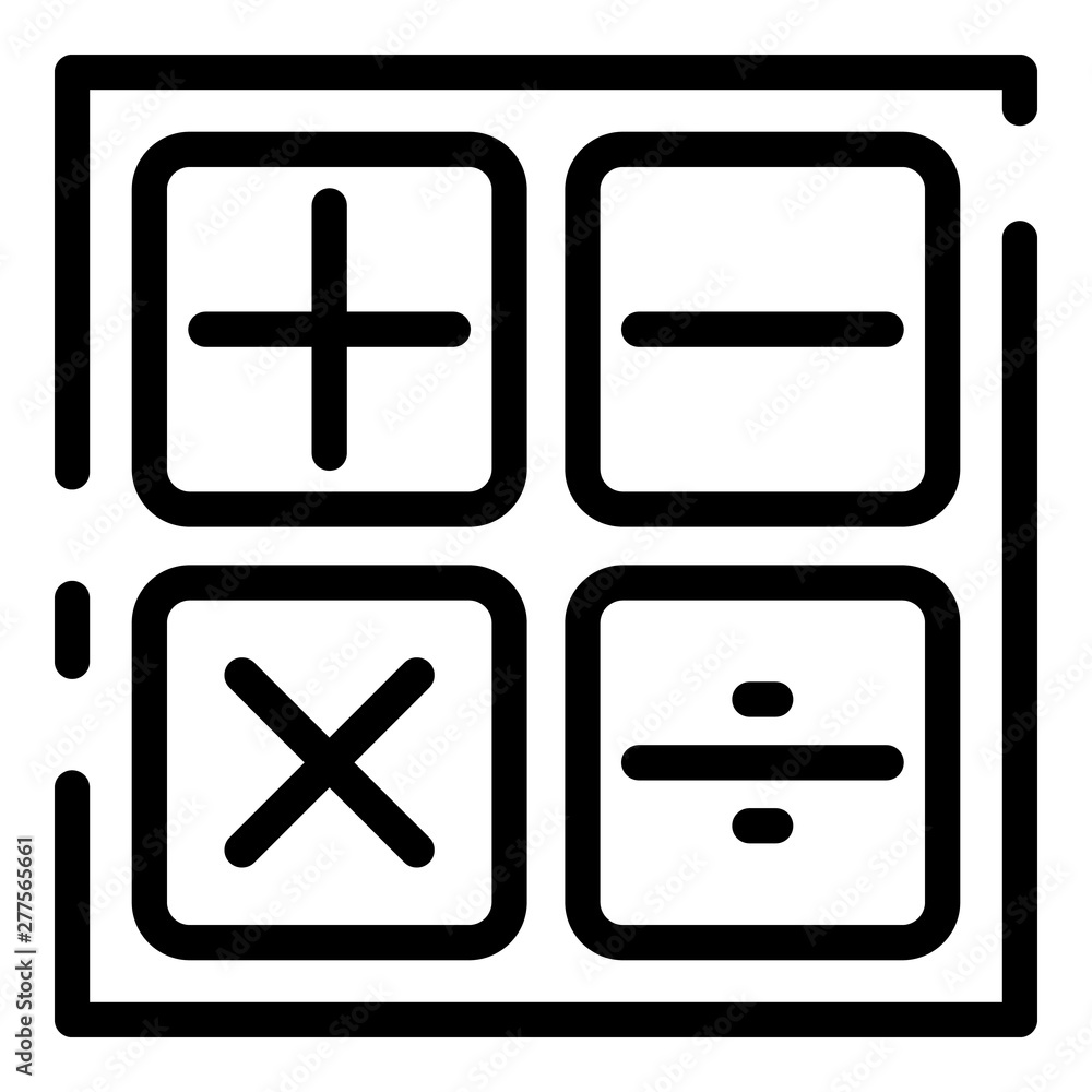 Finance calculator icon. Outline finance calculator vector icon for web design isolated on white background Finance calculator icon. Outline finance calculator vector icon for web design isolated on white background