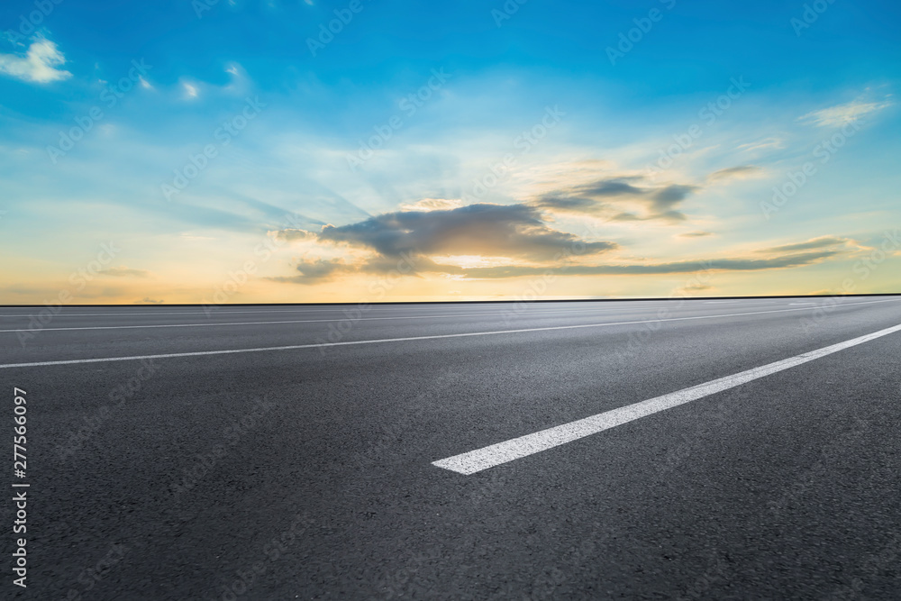 Urban Road and Sky Cloud Landscape..