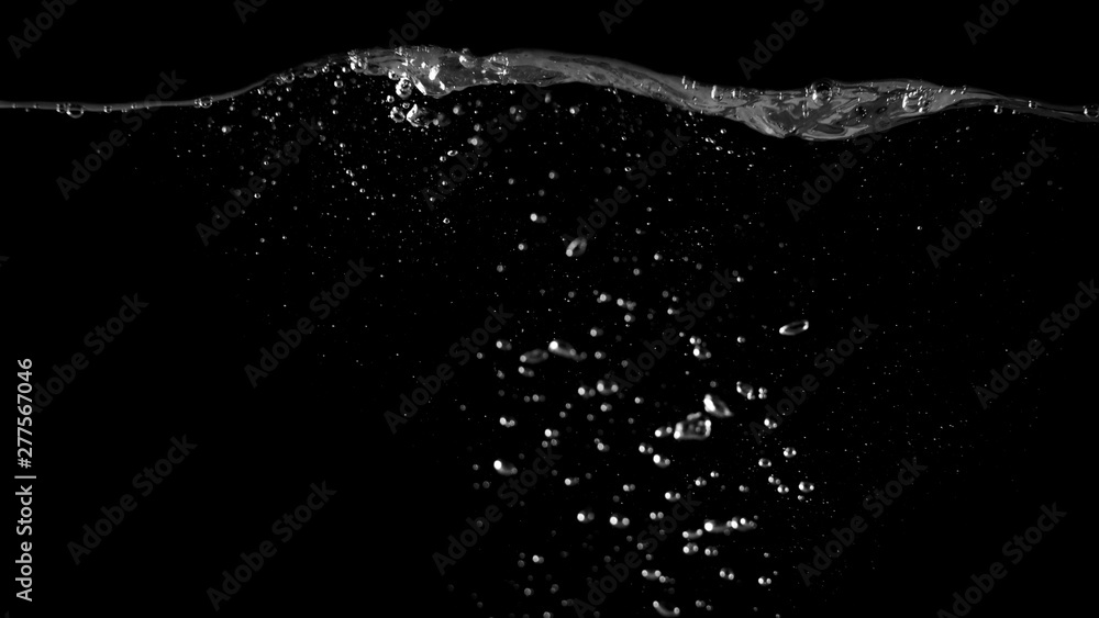 Blurry images of drinking water liquid bubbles or carbonate drink or oil shape or soda splashing and floating drop in black background for represent sparkling refreshment and refreshing - obrazy, fototapety, plakaty 