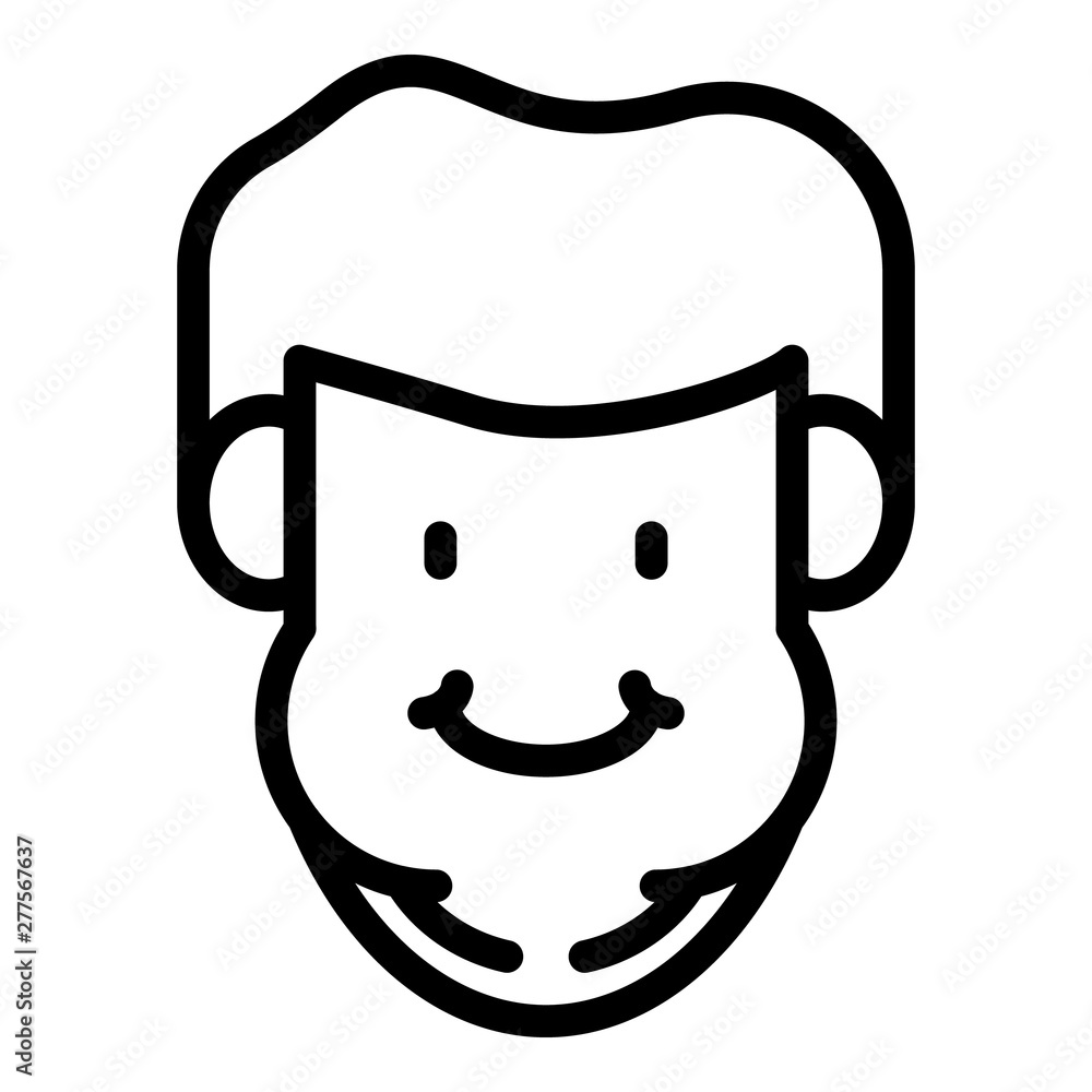 Avatar man overweight icon. Outline avatar man overweight vector icon for web design isolated on white background Avatar man overweight icon. Outline avatar man overweight vector icon for web design isolated on white background