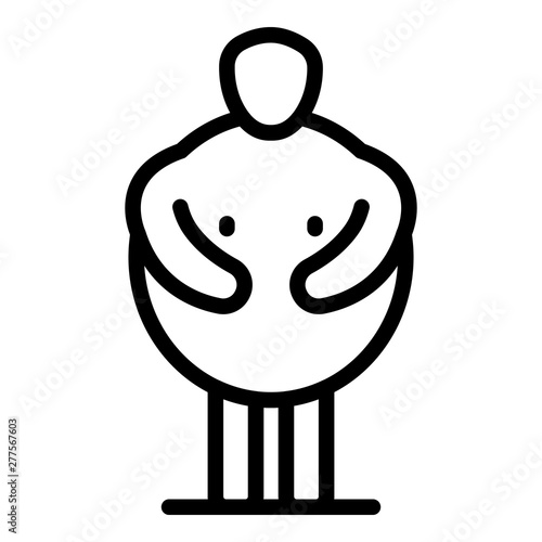 Male overweight icon. Outline male overweight vector icon for web design isolated on white background