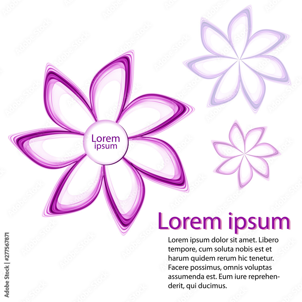 Bright abstract flowers on a white background Bright abstract flowers on a white background