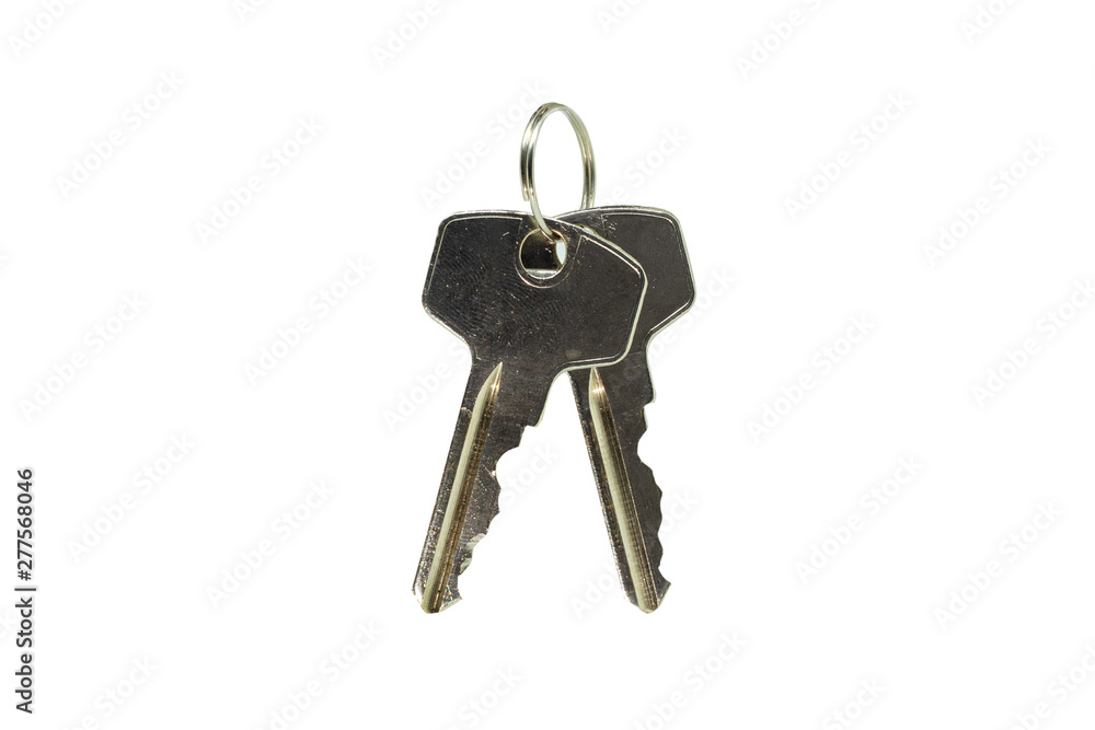 Two keys on a white background with clipping path. Two keys on a white background with clipping path.