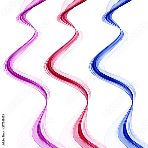 Abstract bright waves on white background
