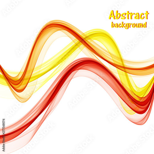 Abstract bright waves on white background