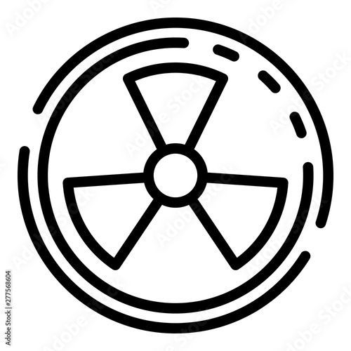 Radiation symbol icon. Outline radiation symbol vector icon for web design isolated on white background