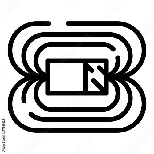 Magnetic field icon. Outline magnetic field vector icon for web design isolated on white background