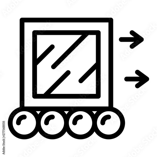 Moving a cube icon. Outline moving a cube vector icon for web design isolated on white background