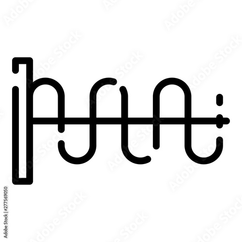 Sound wave model icon. Outline sound wave model vector icon for web design isolated on white background
