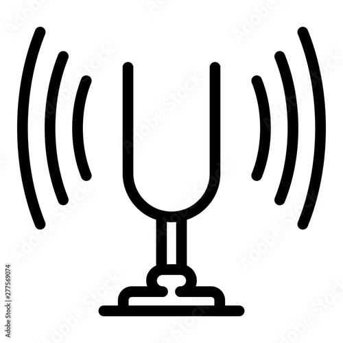 Tuning fork device icon. Outline tuning fork device vector icon for web design isolated on white background
