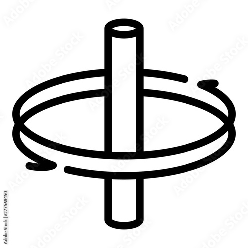 Rotation around axis icon. Outline rotation around axis vector icon for web design isolated on white background