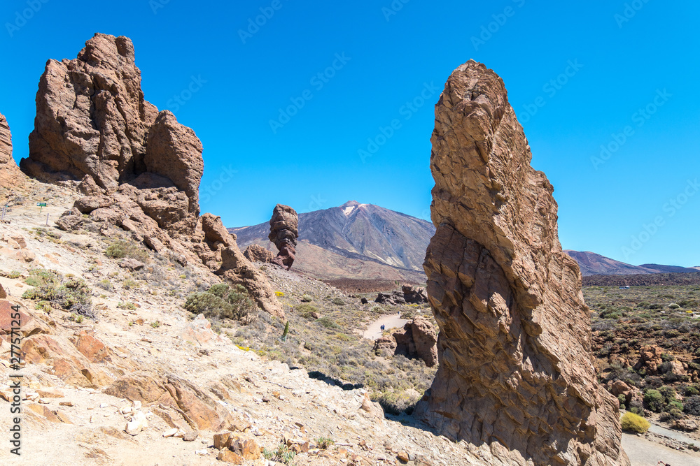 famous view of teide peak from roques garcia, Spain