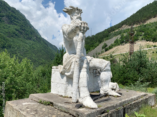 Russia. North Ossetia. The monument to the patron Saint of wild animals of Aphsati in Tsey gorge in summer photo