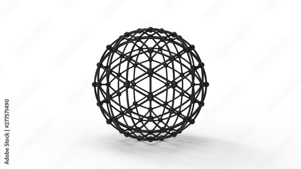3d rendering of a geodesic phere wireframe isolated in white background 3d rendering of a geodesic phere wireframe isolated in white background