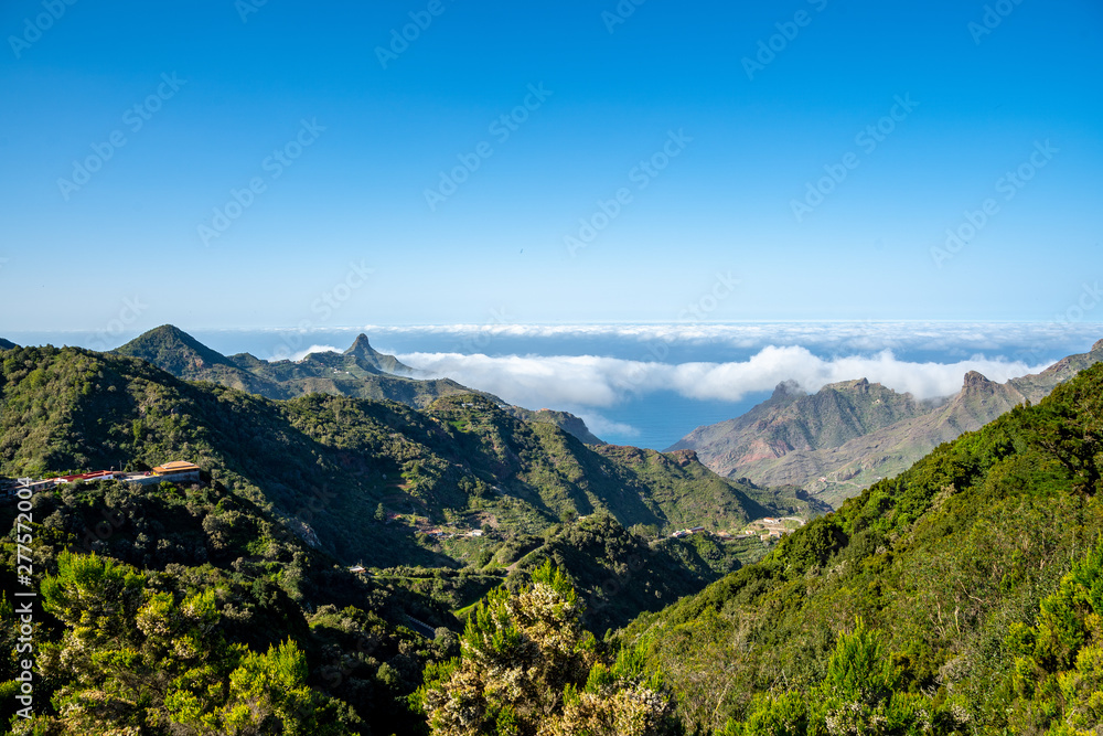 Mountain range of Anaga in Tenerife with clouds in the background Mountain range of Anaga in Tenerife with clouds in the background