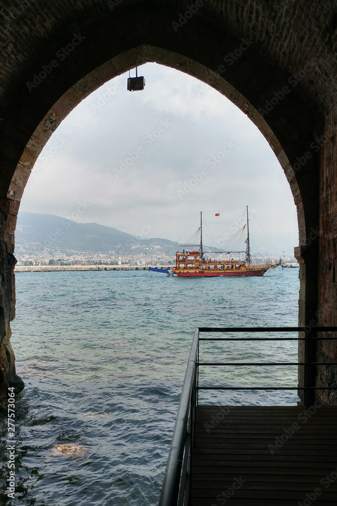beach and alanya old town 