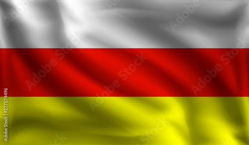Waving southern ossetia flag  the flag southern ossetia  vector illustration