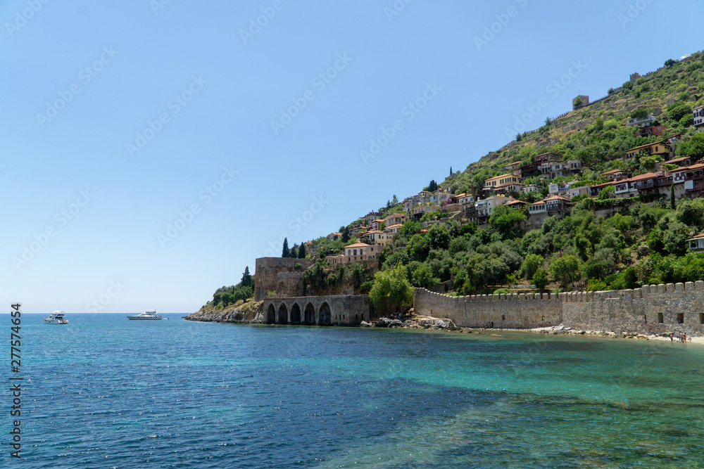 beach and alanya old town 