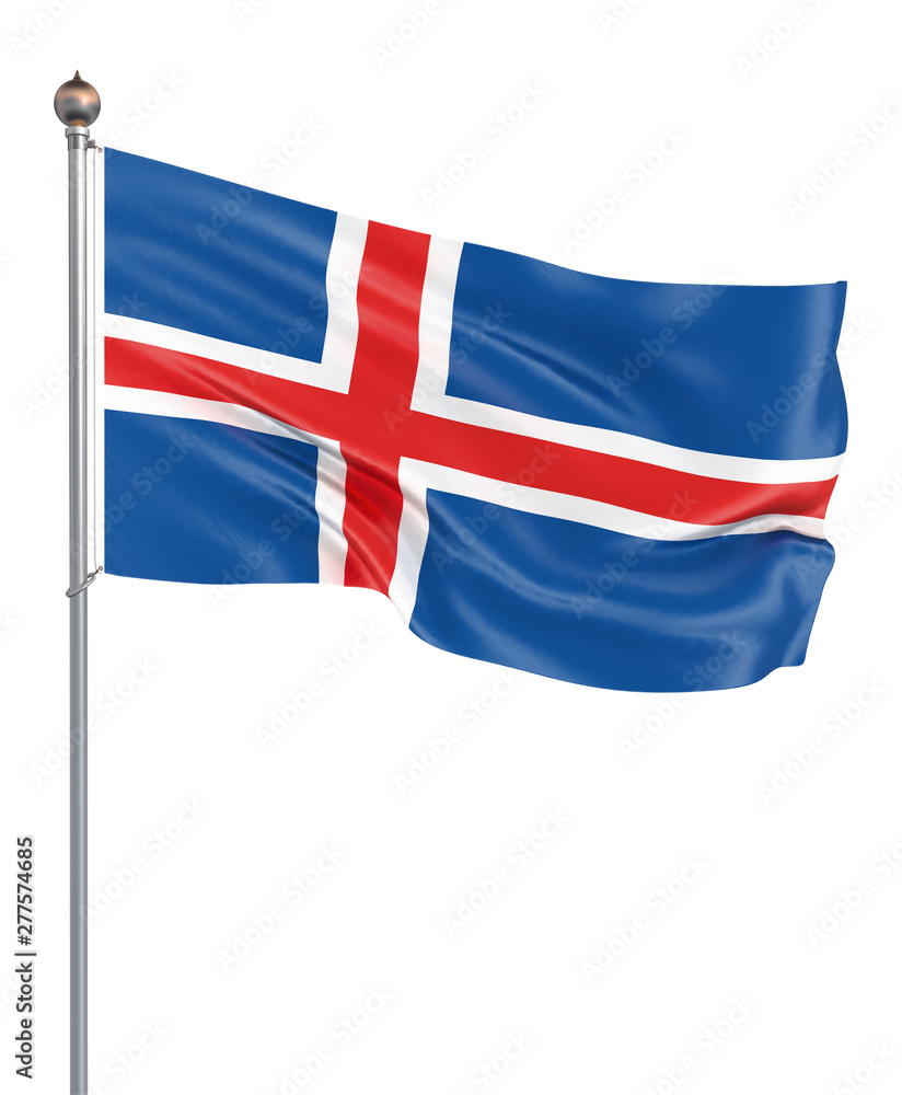 Iceland flag blowing in the wind. Background texture. 3d rendering, waving flag. – Illustration, capital, Reykjavik. Isolated on white. Iceland flag blowing in the wind. Background texture. 3d rendering, waving flag. – Illustration, capital, Reykjavik. Isolated on white.