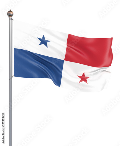 Free Download Panama flag blowing in the wind. Background texture. 3d rendering, wave. Isolated on white. - GFXLoad