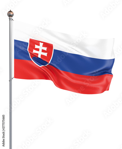 Free Download Slovakia flag blowing in the wind. Background texture. 3d rendering, wave. Isolated on white. Illustration. - GFXLoad