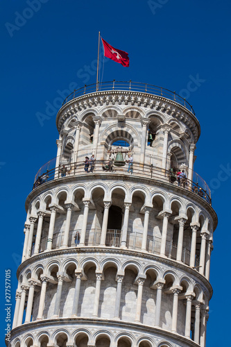 Top of the famous Leaning Tower of Pisa