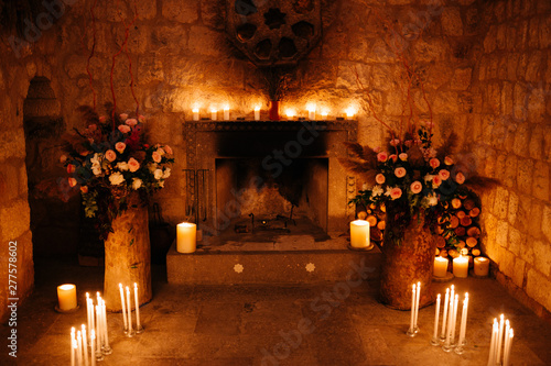 decoration of the banquet hall on the wedding day