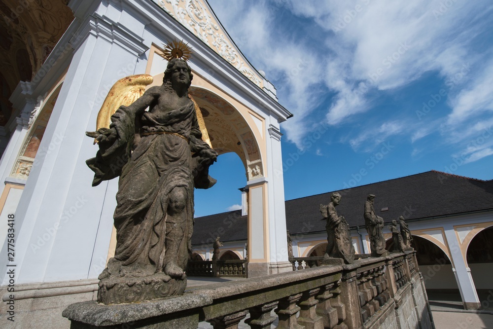 The famous Baroque Holy Mountain is a place of pilgrimage above the town of Pribram.