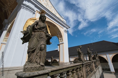 The famous Baroque Holy Mountain is a place of pilgrimage above the town of Pribram.