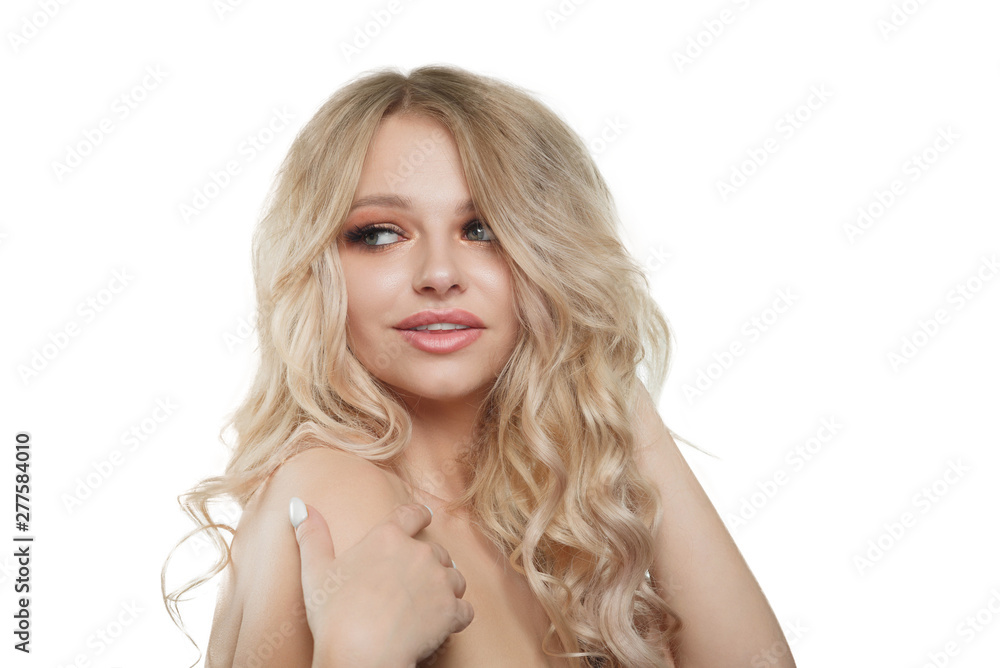 Stylish beautiful girl with flowing hair looking at camera with joyful happy facial expression. Stylish beautiful girl with flowing hair looking at camera with joyful happy facial expression.