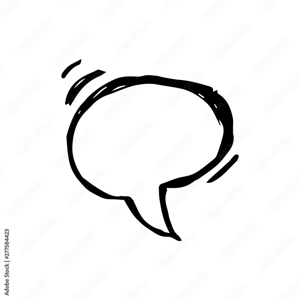 Fototapeta premium Sketch Hand drawn blank Speech Bubble