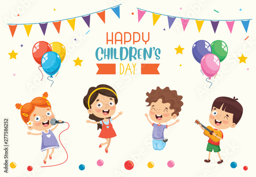 Vector Illustration Of Happy Children's Day