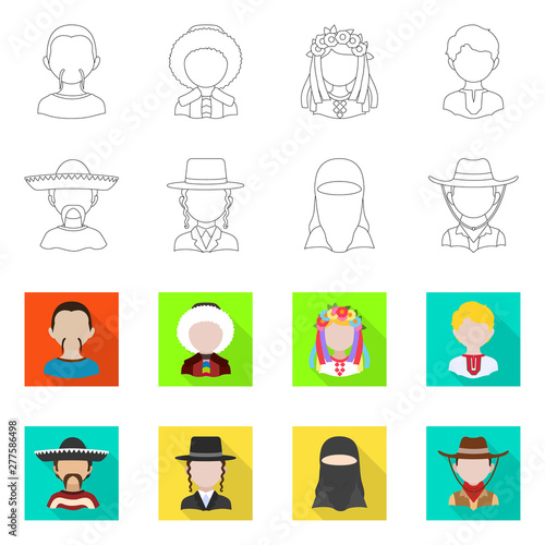 Vector illustration of imitator and resident icon. Set of imitator and culture vector icon for stock.