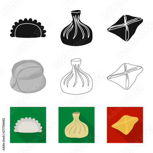 Isolated object of products and cooking symbol. Set of products and appetizer vector icon for stock.
