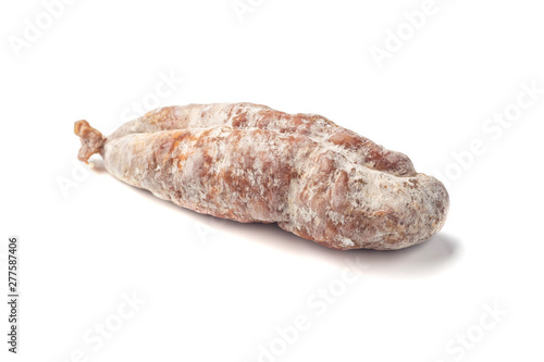 Dry sausage isolated on white background