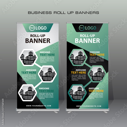 Roll up banner,abstract standing banner template design. Modern banner