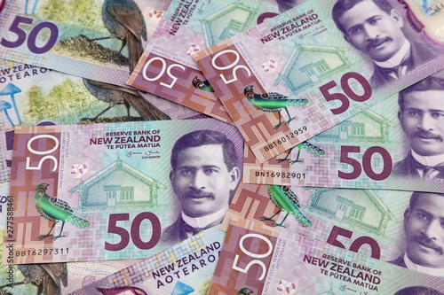 NZ fifty dollar banknotes photo