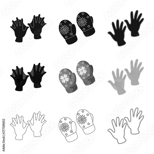 Vector illustration of silhouette and safety logo. Collection of silhouette and comfort stock symbol for web.