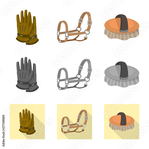 Isolated object of equipment and riding logo. Collection of equipment and competition vector icon for stock.