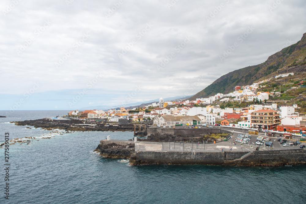 panoramic view of garachico fishing town in tenerife, Spain