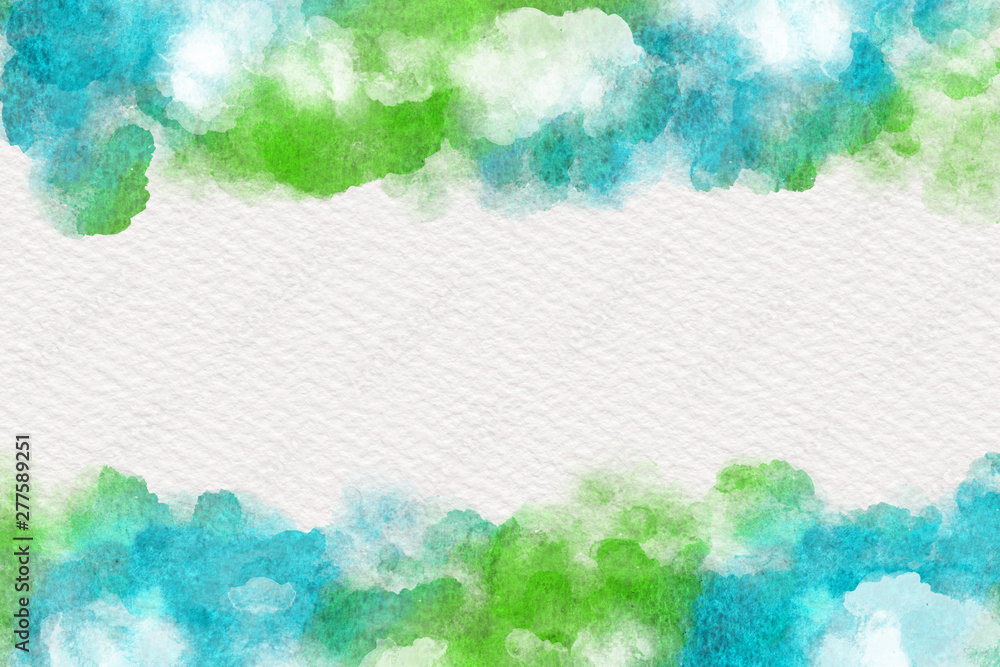 Artistic double border of green and blue paint Artistic double border of green and blue paint