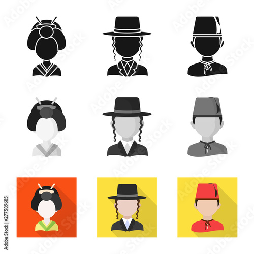 Vector illustration of imitator and resident symbol. Set of imitator and culture stock vector illustration.