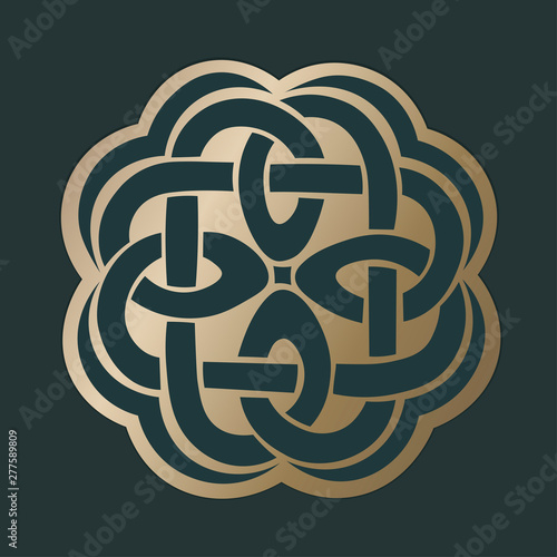 Sign with celtic elements. Vector illustration isolated on a dark backgrond.