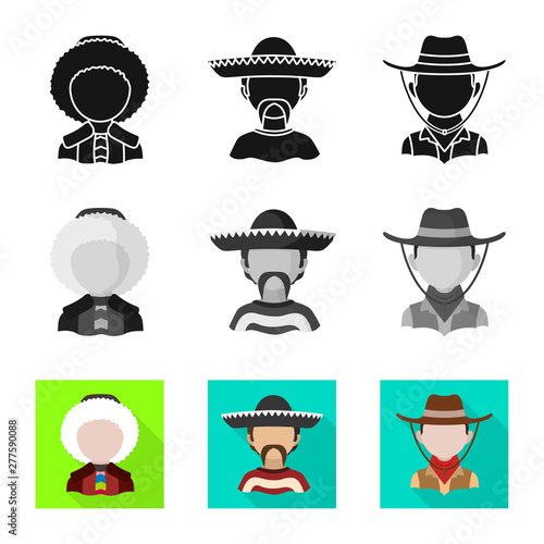 Vector design of imitator and resident icon. Set of imitator and culture stock vector illustration.