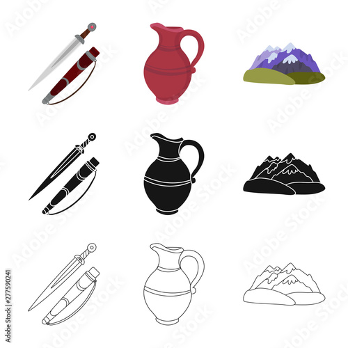 Vector illustration of culture and sightseeing icon. Collection of culture and originality vector icon for stock.