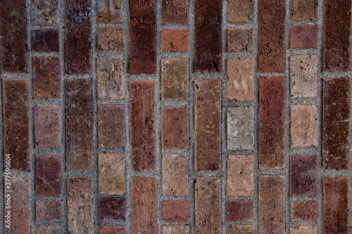 Brown and red brick wall texture