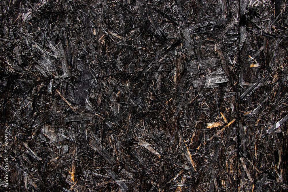 Black painted wood chip texture Black painted wood chip texture