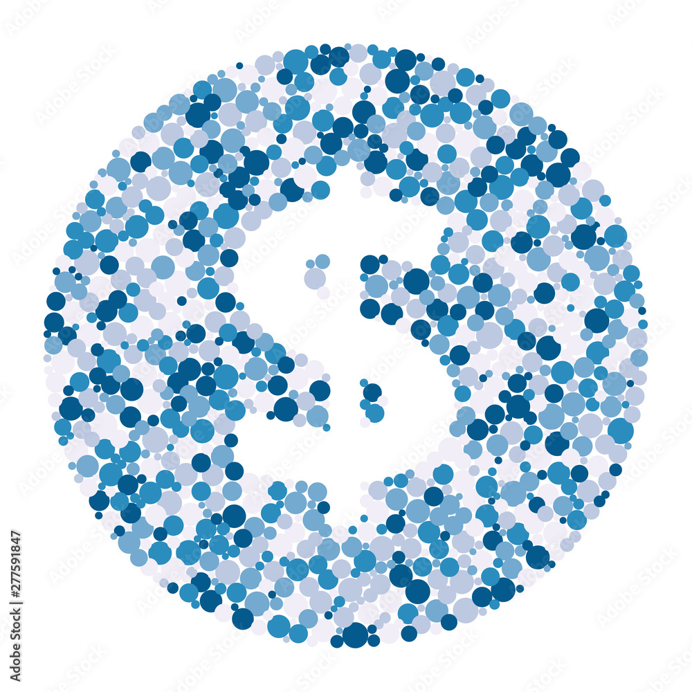Dollar sign color distributed circles dots illustration Dollar sign color distributed circles dots illustration