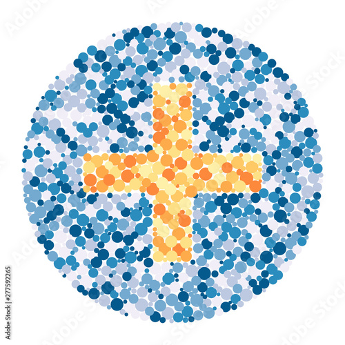 Plus math sign color distributed circles dots illustration