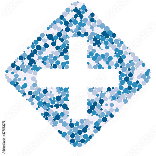 Plus math sign color distributed circles dots illustration
